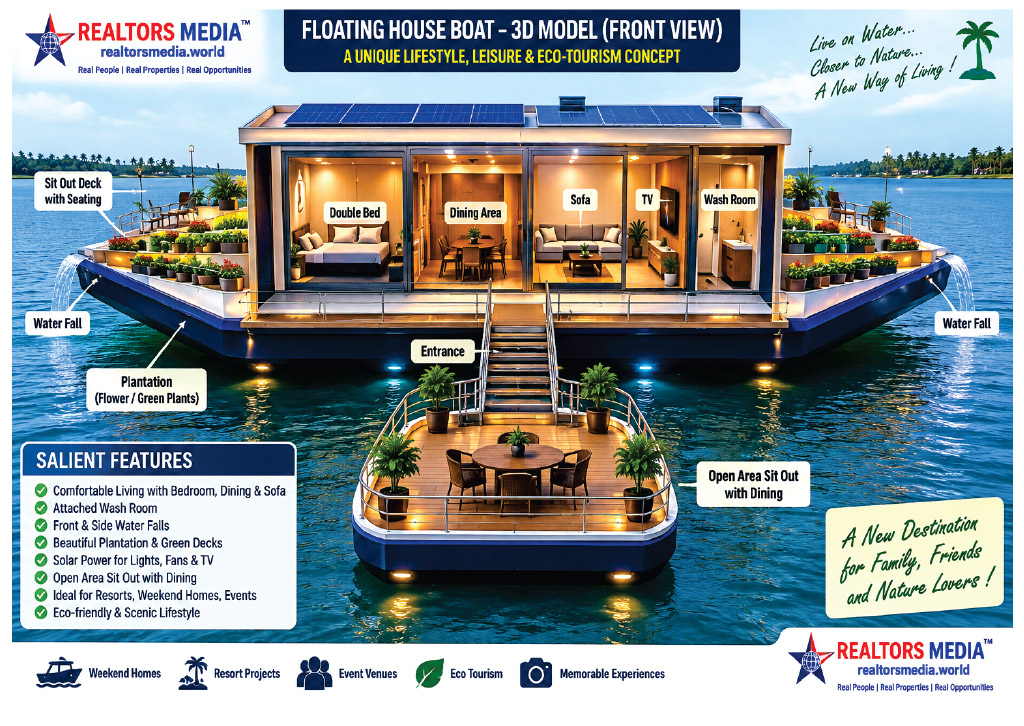Floating House Boat – 3D Model